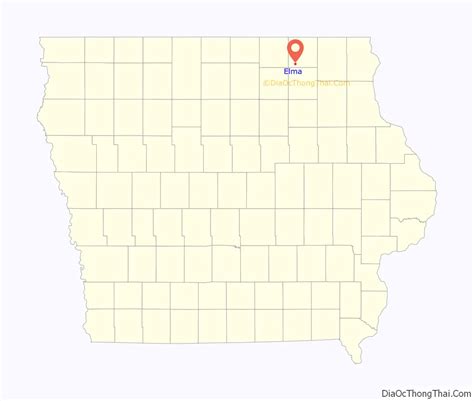 Map of Elma city, Iowa - Thong Thai Real