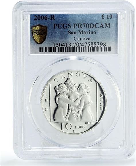 San Marino Euro Sculptor Antonio Canova Graces Art Pr Pcgs Silver