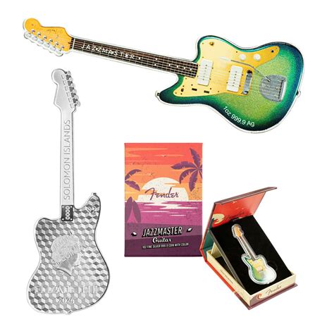 2024 LE 4000 Fender Jazzmaster Guitar 2 Silver Solomon Islands Coin