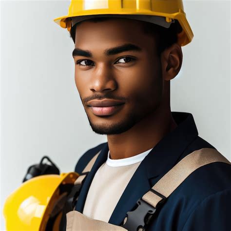 Un Hombre En Uniforme De Constructor Est En Construcci N En El Fondo