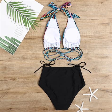 LEOPARD PRINT ELECTRIC BLUE BIKINI SET By Wesellanything Co