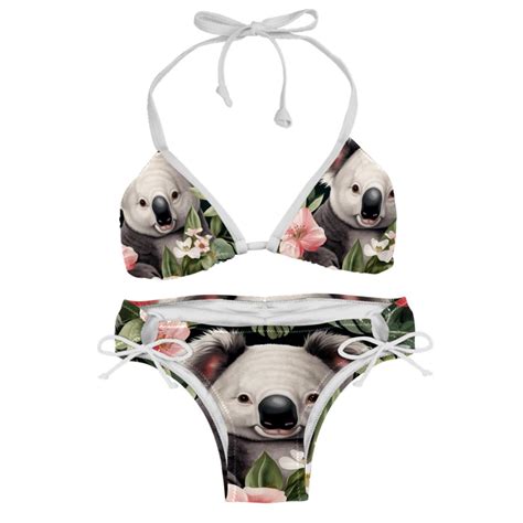 Koala Women S Bikini Set With Detachable Sponge And Adjustable Strap