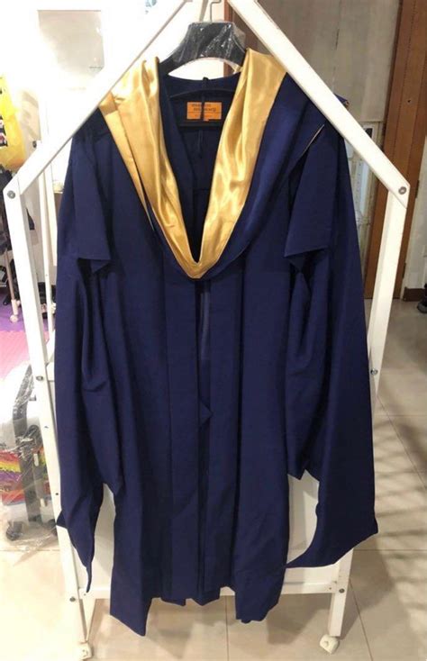 NUS Master Science Graduation Gown Motar Board Gold Hood Rental