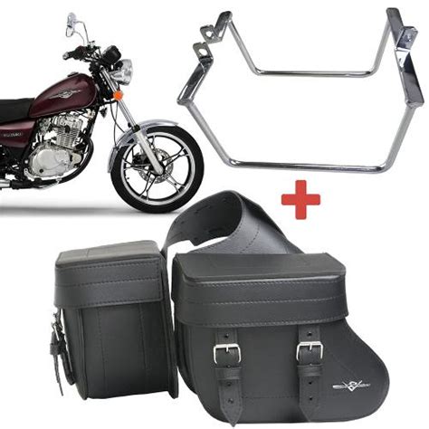 Kit Viagem Suzuki Intruder Alforge Lateral Botinha Litros