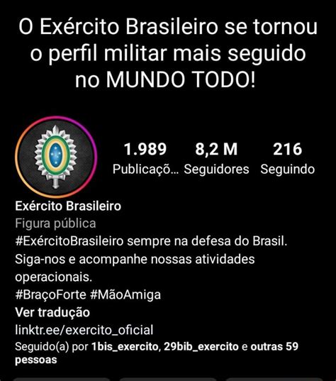 O Ex Rcito Brasileiro Se Tornou O Perfil Militar Mais Seguido No Mundo