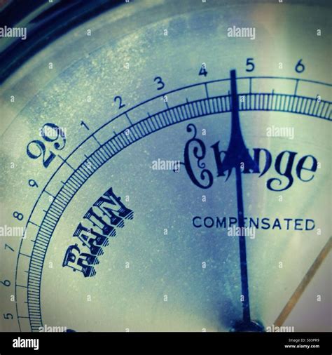 Barometer Showing Rain Stock Photo Alamy