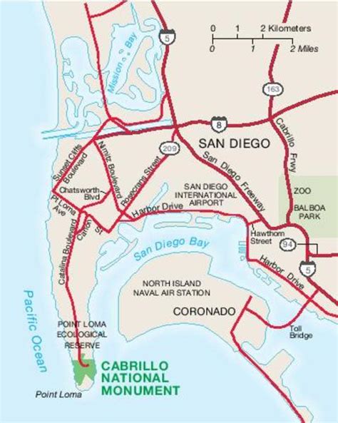 Cabrillo National Monument Area Map, California | Gifex