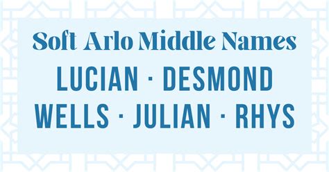 65 Alluring Middle Names For Arlo Meanings