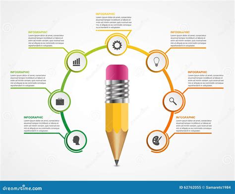 教育铅笔选择infographics设计模板 向量例证 插画 包括有 抽象 艺术 铅笔 创造性 想法 62762055