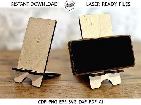 phone stand laser cut file mobile phone wooden stand phone holder svg