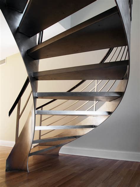 Stainless Steel Helix Staircase Custom Metal Fabrication In Brooklyn Nyc