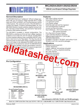 Mic Datasheet Pdf Micrel Semiconductor