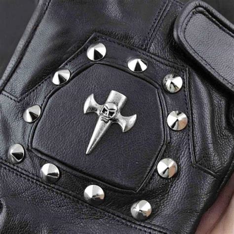 Leather Skull Motorcycle Gloves | Skull Action