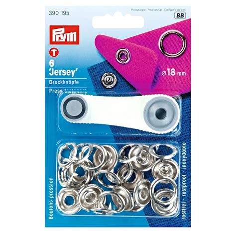 PRYM Nähfrei Druckknöpfe Jersey 18 mm silber