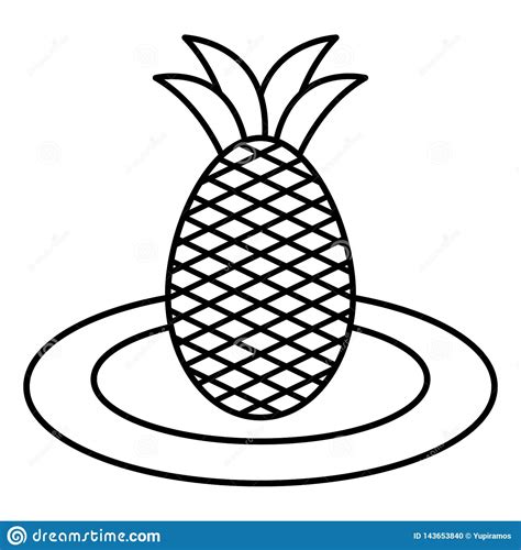 Pineapple Fresh Fruit Icon Stock Vector Illustration Of Juicy 143653840