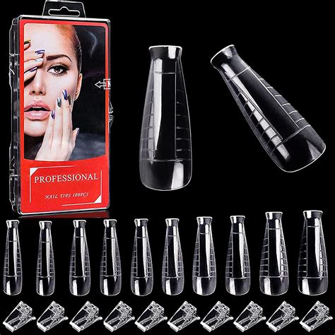 Kalolary Clear Gel Nail Mould Acrylique Nail Dual System Forms Pcs T