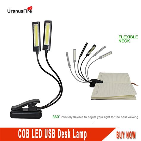 Uranusfire lámpara LED COB de escritorio con Clip atenuador de lectura