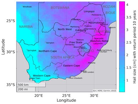 NHESS - Characteristics of hail hazard in South Africa based on ...