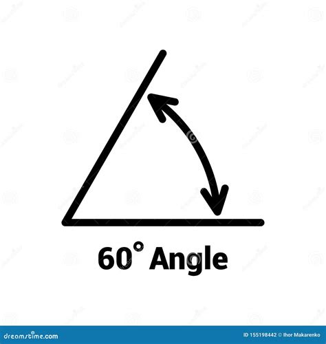 60 Degree Angle Icon, Isolated Icon with Angle Symbol and Text Stock ...