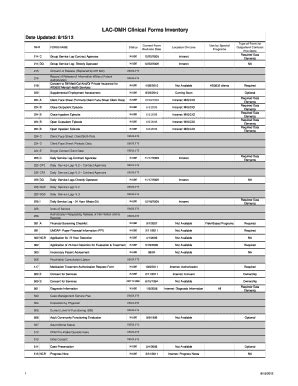 Fillable Online File Lacounty Inventory Of Forms In The Clinical Record