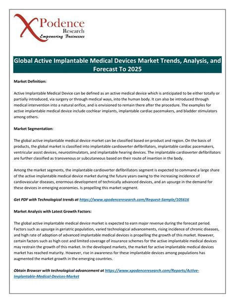 PPT Active Implantable Medical Devices Market Growing Stupendously