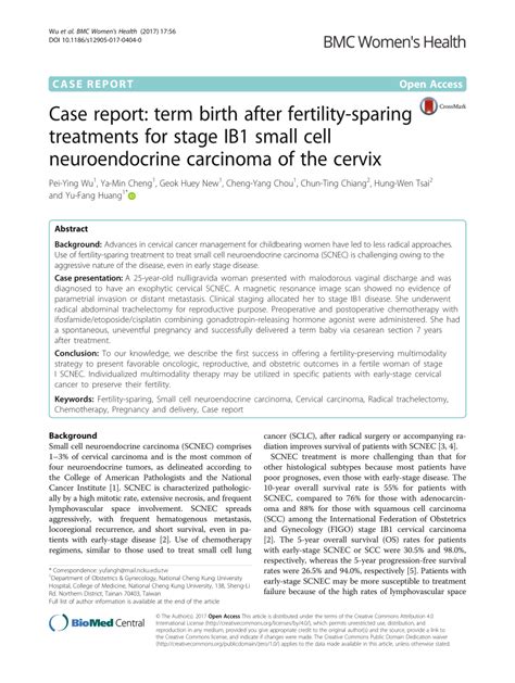 Pdf Case Report Term Birth After Fertility Sparing Treatments For