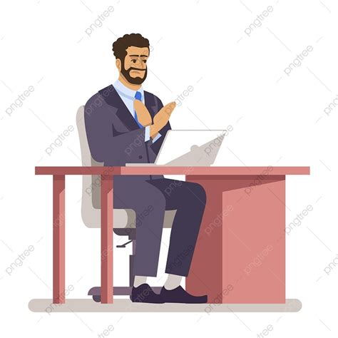 Office Flat Illustration Vector Png Images Office Space Semi Flat Rgb