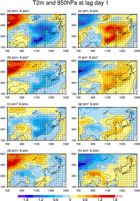 Composite Surface Air Temperature Shading Unit C And 850hPa Wind