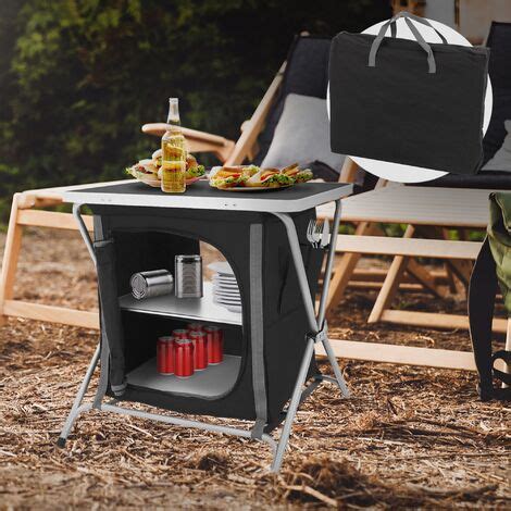 Ecd Germany Armario De Cocina Plegable Para Camping X X Cm Gris