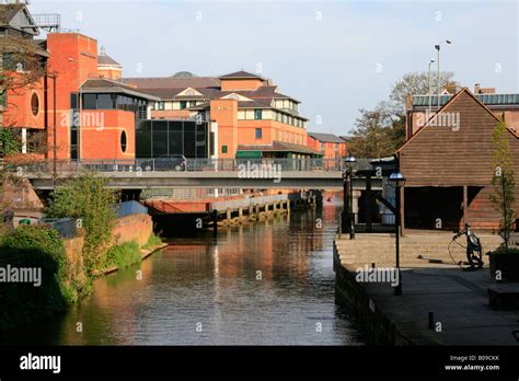 River Side View Guildford Town Centre Surrey England Stock Photo Alamy