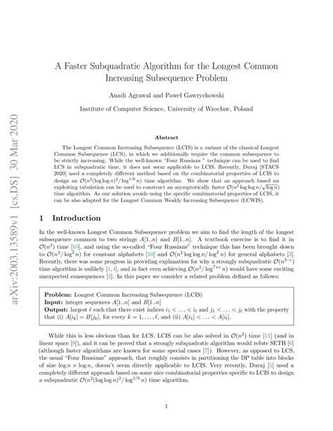 A Faster Subquadratic Algorithm for the Longest Common Increasing ...