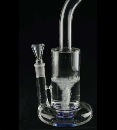 2020 Glass Beaker Bong Tornado Cyclone Turbine Percolator Blue Disc Smoke Water Pipe Tobacco Oil