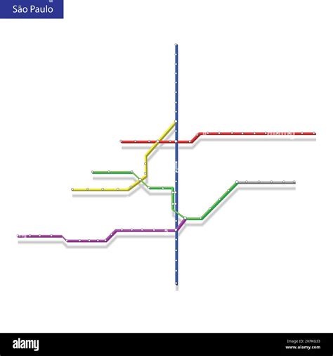 3d isometric Map of the Sao Paulo metro subway. Template of city ...