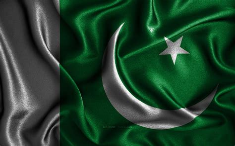 Pakistani Flag Silk Wavy Flags Asian Countries National Symbols Flag