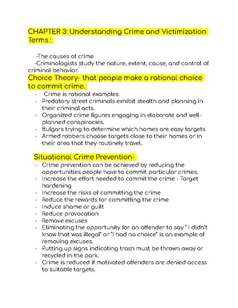 Chap 3 Cj Chap 3 Cj Chapter 3 Understanding Crime And Victimization Terms The Causes Of