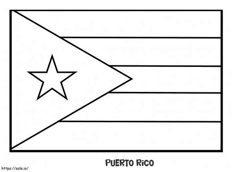 Bandera De Puerto Rico Para Colorear