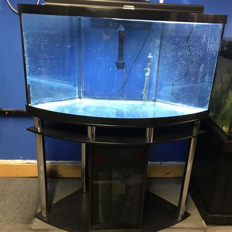 Gallon Marineland Corner Bow Front Aquarium Fish Tank Complete