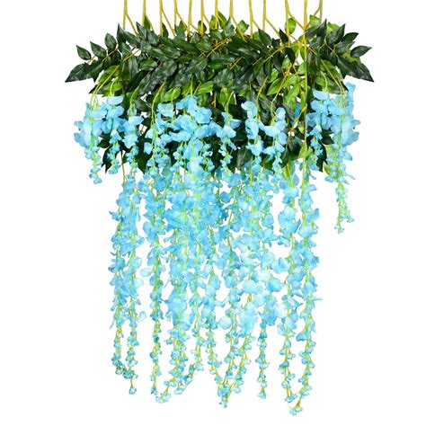 3 6 Feet Artificial Flower Silk Wisteria Vine Rattan Fake Wisteria