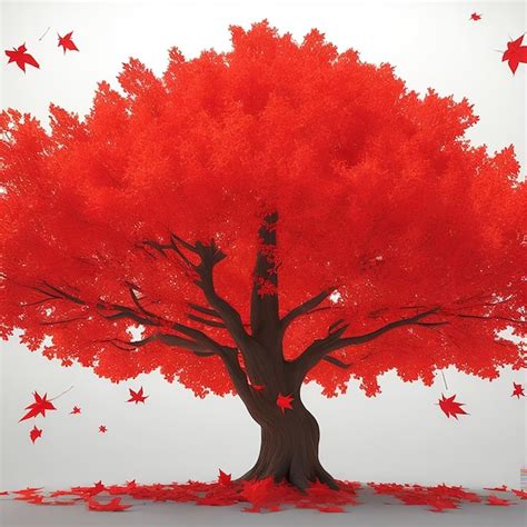 Resumen en 3d Árbol colorido con hojas en ramas colgantes Ilustración