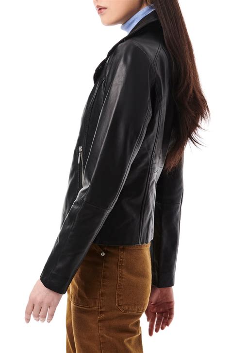 Bernardo Lambskin Leather Moto Jacket Nordstrom