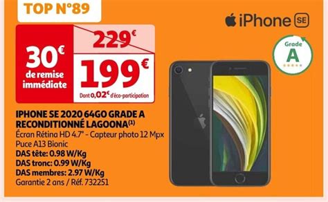 Promo Iphone Se Go Grade A Reconditionn Lagoona Chez Auchan