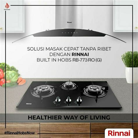 Jual RINNAI Kompor Gas Tanam Kaca 3 Tungku RB 773RO G Tempered Glass