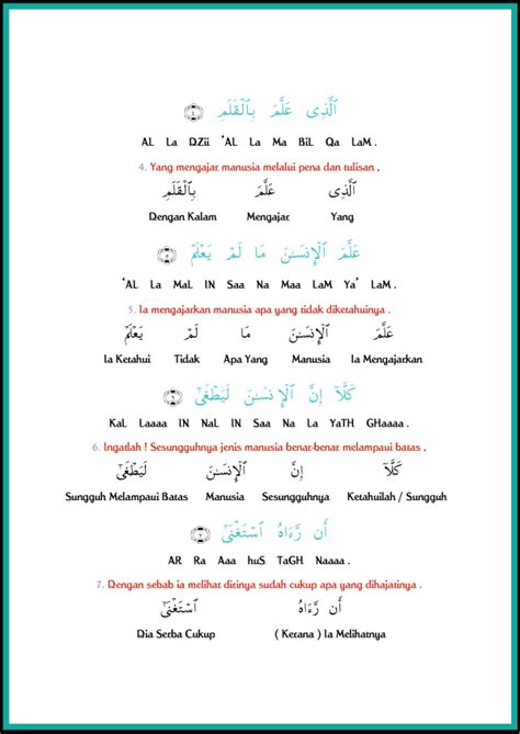 Kitab Jawi Lama Rumi Juz Amma Suara Merdu Shurah Al Alaq Al