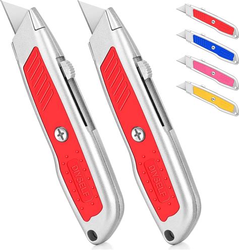 Diyself 2 Pack Box Cutter Utility Knife With Sk5 Blades Portable Box