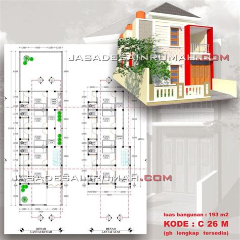 Desain Kos Kosan Minimalis Kamar Lantai Memanjang Ke Belakang