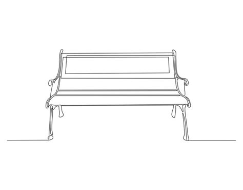 Premium Vector Continuous Line Drawing Of Bench In Park One Line Of Bench Bench Park