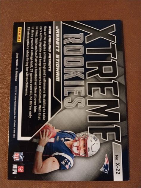 2019 JARRETT STIDHAM PANINI XR NFL ROOKIE CARD RC 99 NEW ENGLAND