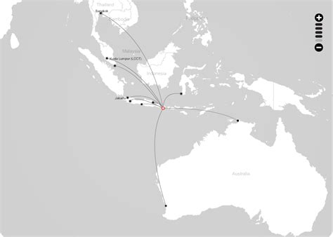 Indonesia AirAsia route map - from Denpasar (Bali)