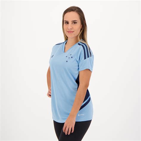 Camisa Adidas Cruzeiro Treino 2022 Feminina Azul FutFanatics