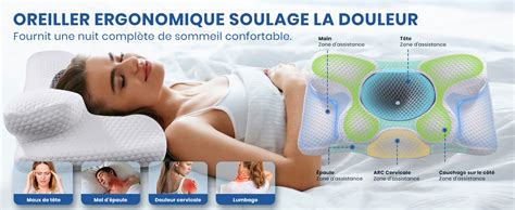 Oreiller Ergonomique Cervical Oreiller Memoire Forme Pour Les Dormeurs